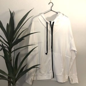 Oversized Cotton Zip Up Hoodie